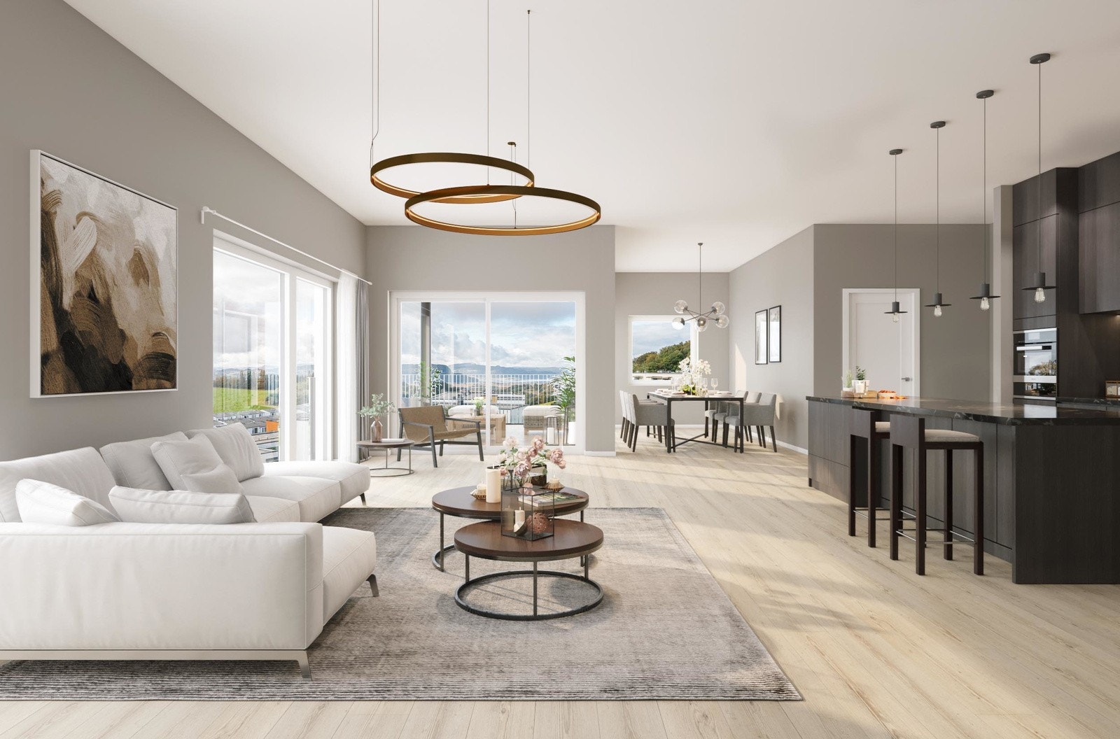 Illustrasjon av leilighet 402 (illustrasjon med fotomontasje - avvik vil forekomme) Galleribilde