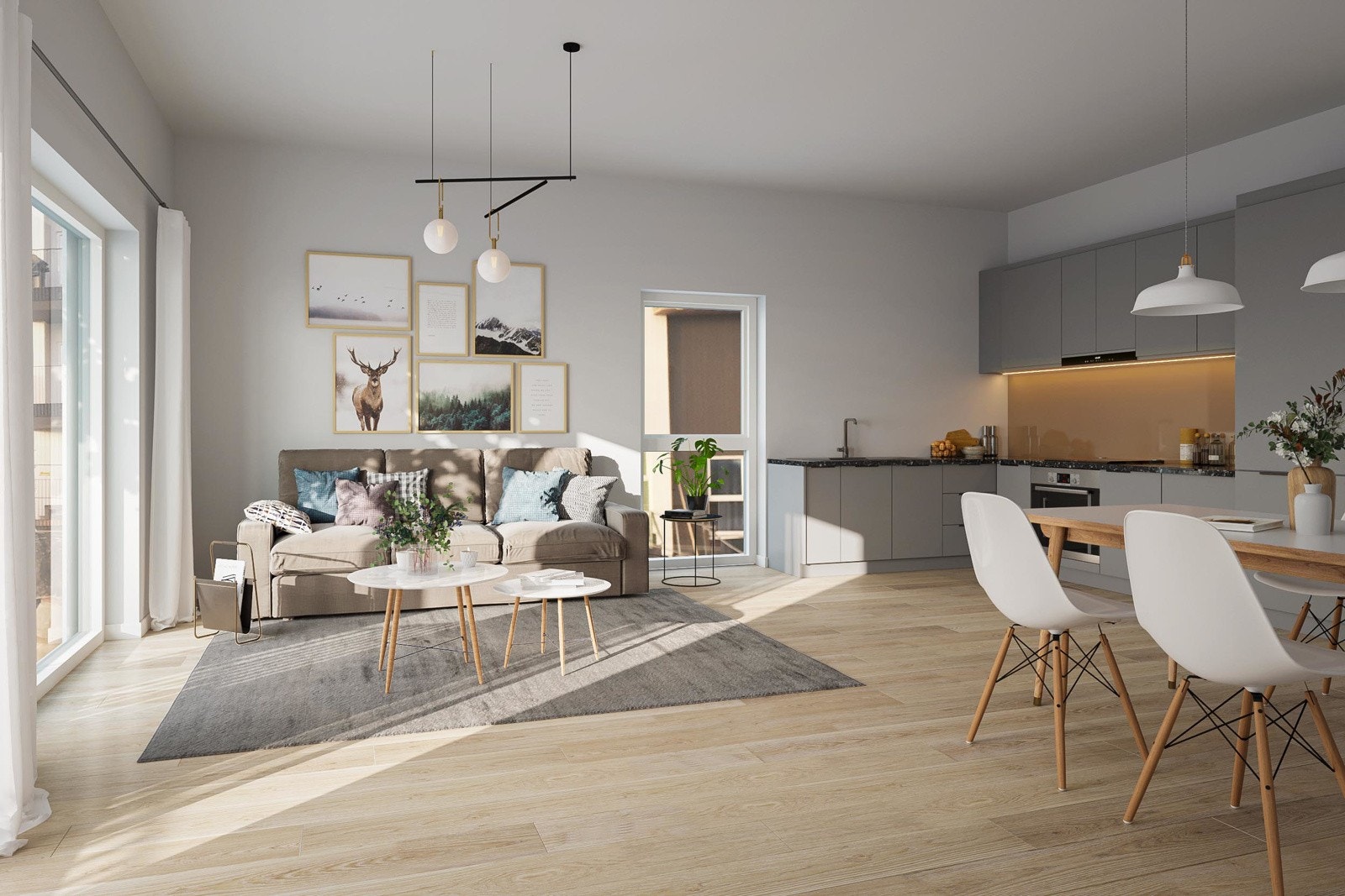 Illustrasjon av leilighet 303 (illustrasjon med fotomontasje - avvik vil forekomme) Galleribilde