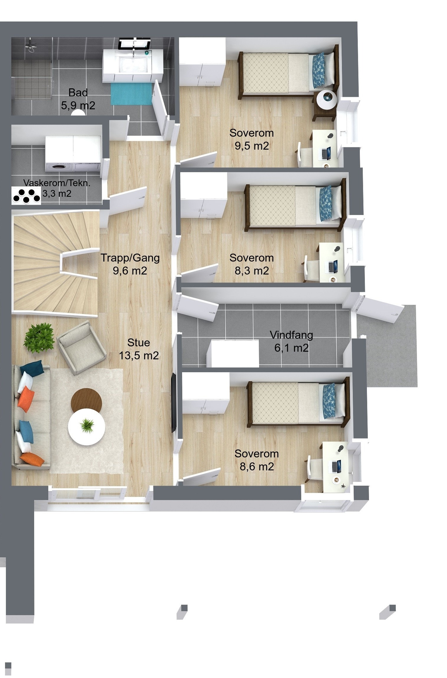 Planillustrasjon underetasje Galleribilde