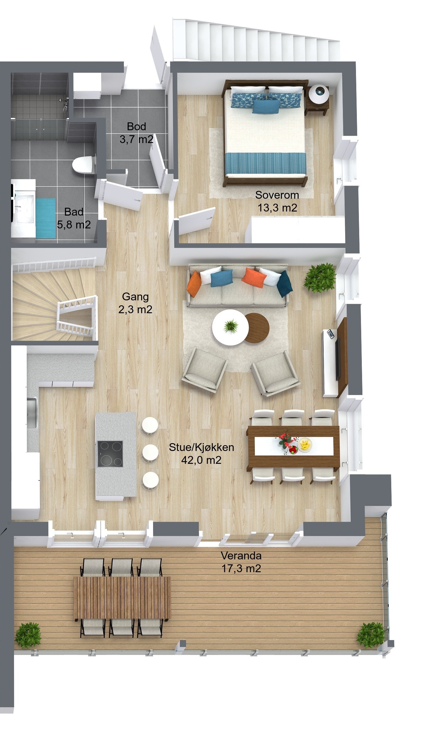 Planillustrasjon overetasje Galleribilde