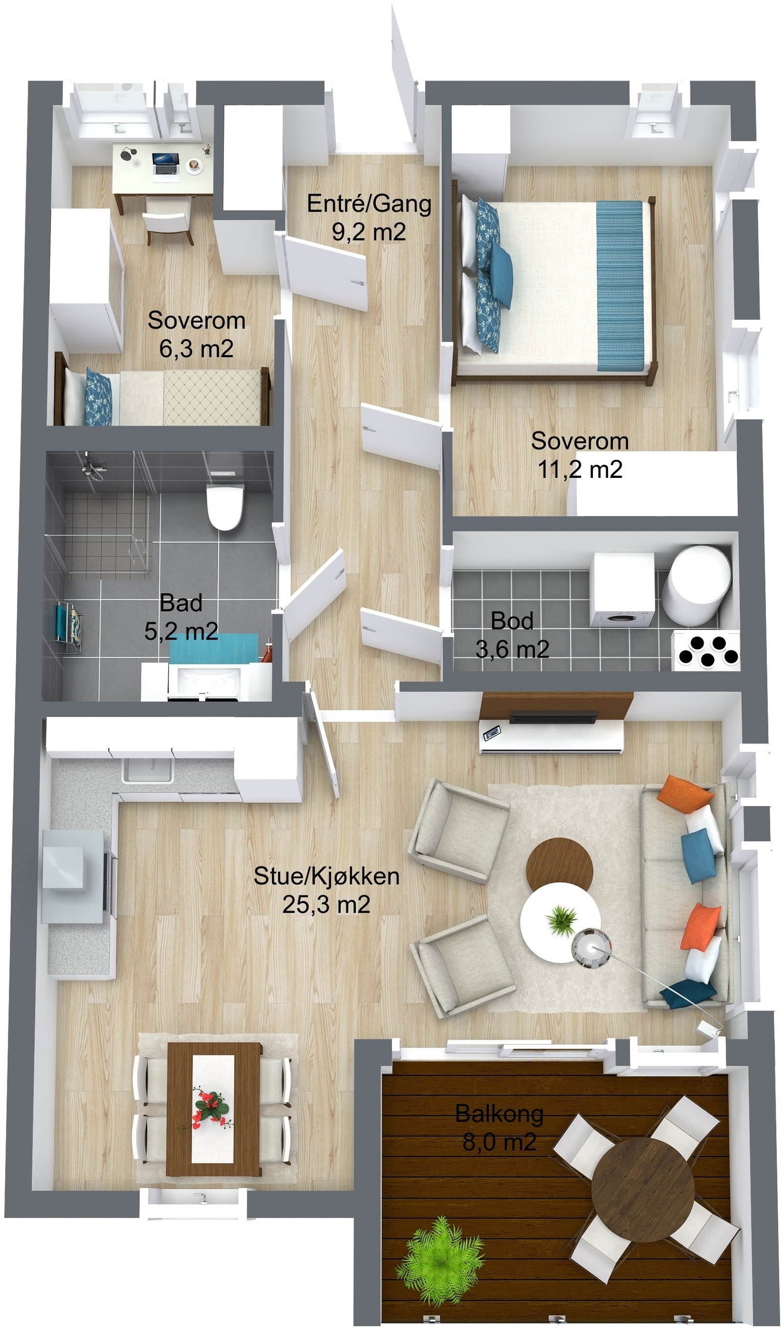 Planillustrasjon bolig Galleribilde