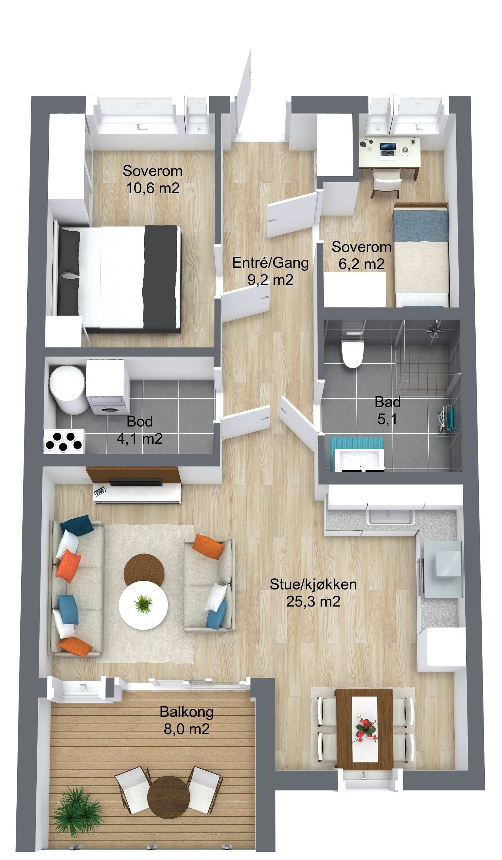 Planillustrasjon bolig Galleribilde