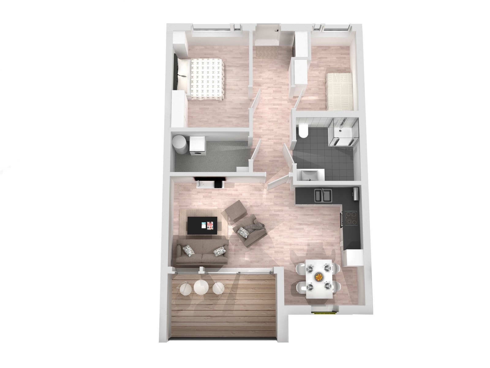 Planillustrasjon bustad Galleribilde