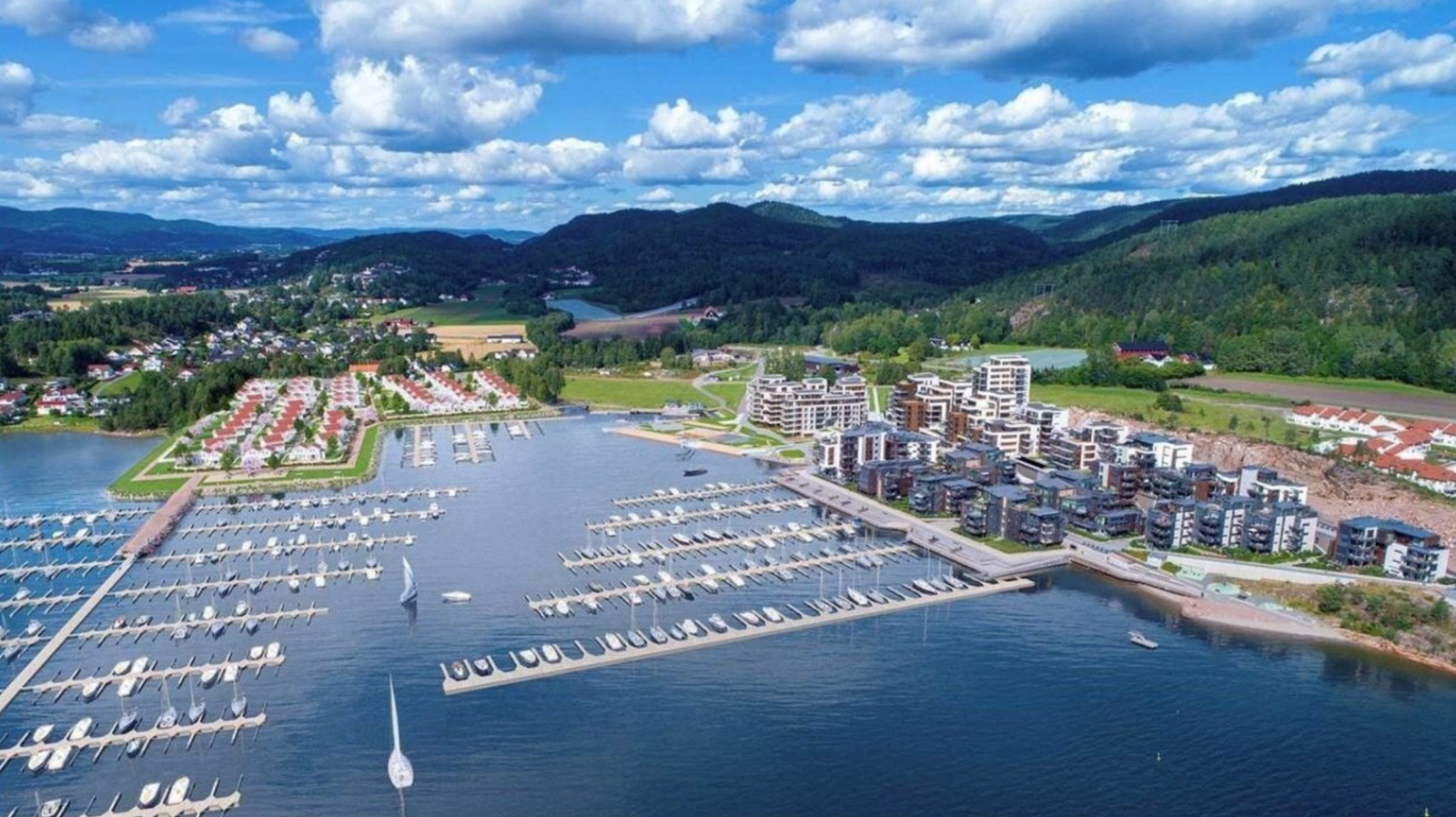 Utsikt av hele Nordre Jarlsberg brygge Galleribilde