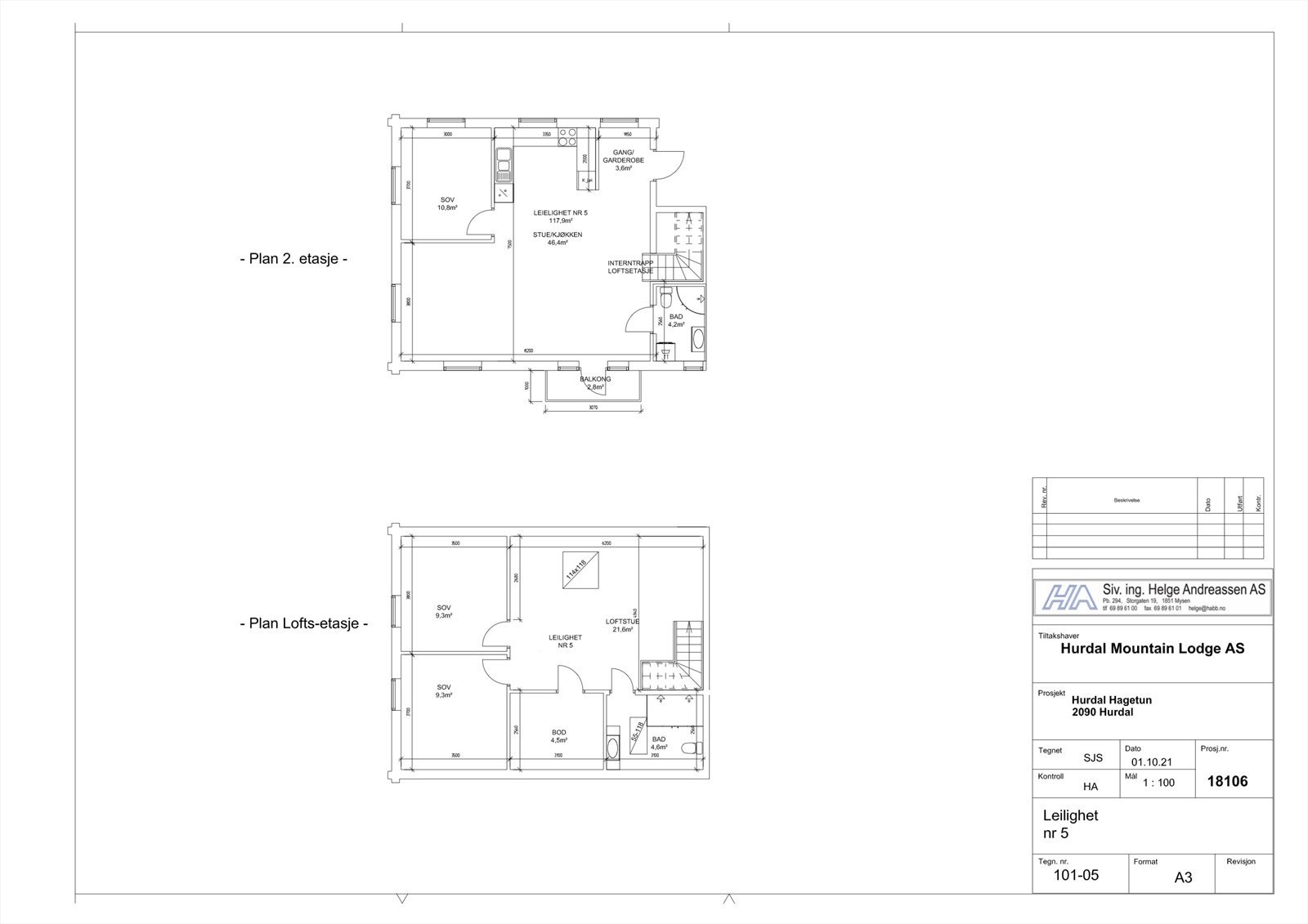 Plantegning leilighet 5 Galleribilde