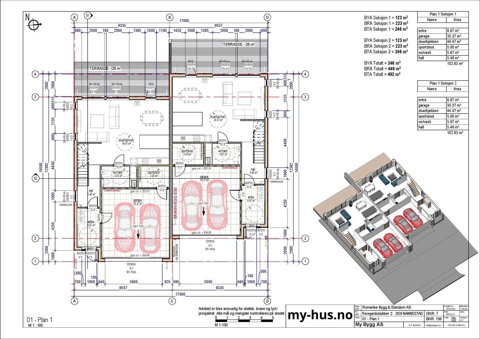 Plantegninger for Revegardsstubben 2 - 4 - 6 - 8 Galleribilde