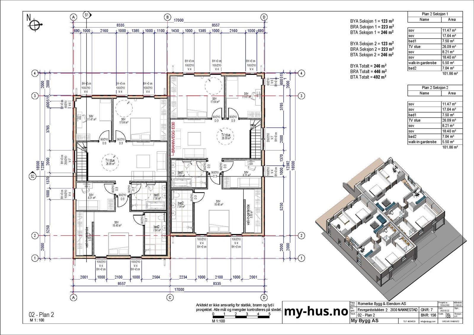 Plantegninger for Revegardsstubben 2 - 4 - 6 - 8 Galleribilde
