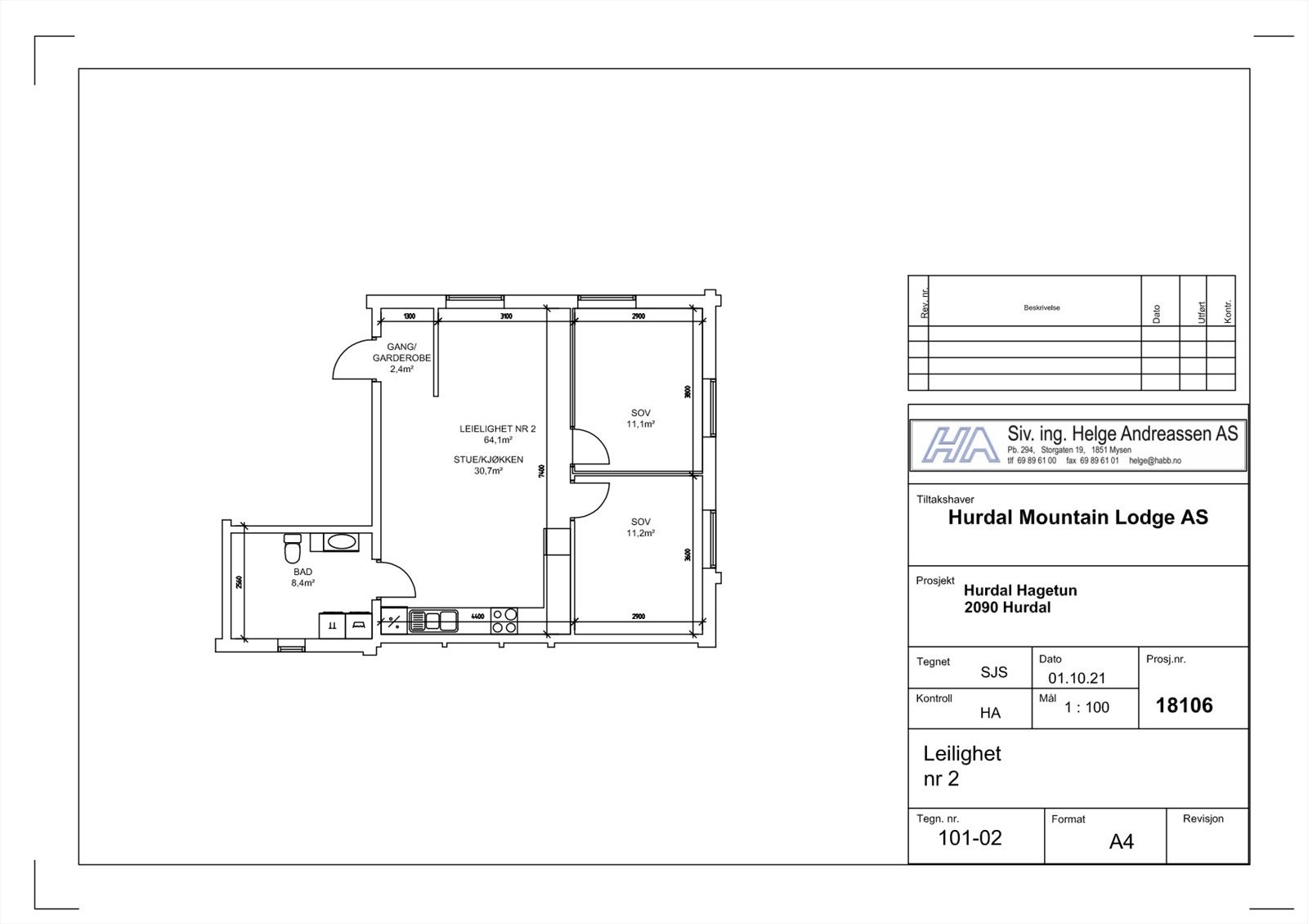 Leilighet 2 plantegning Galleribilde