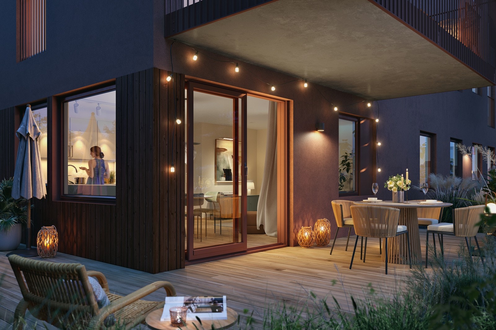 Terrassen på lnr 1004 en sommerkveld Galleribilde