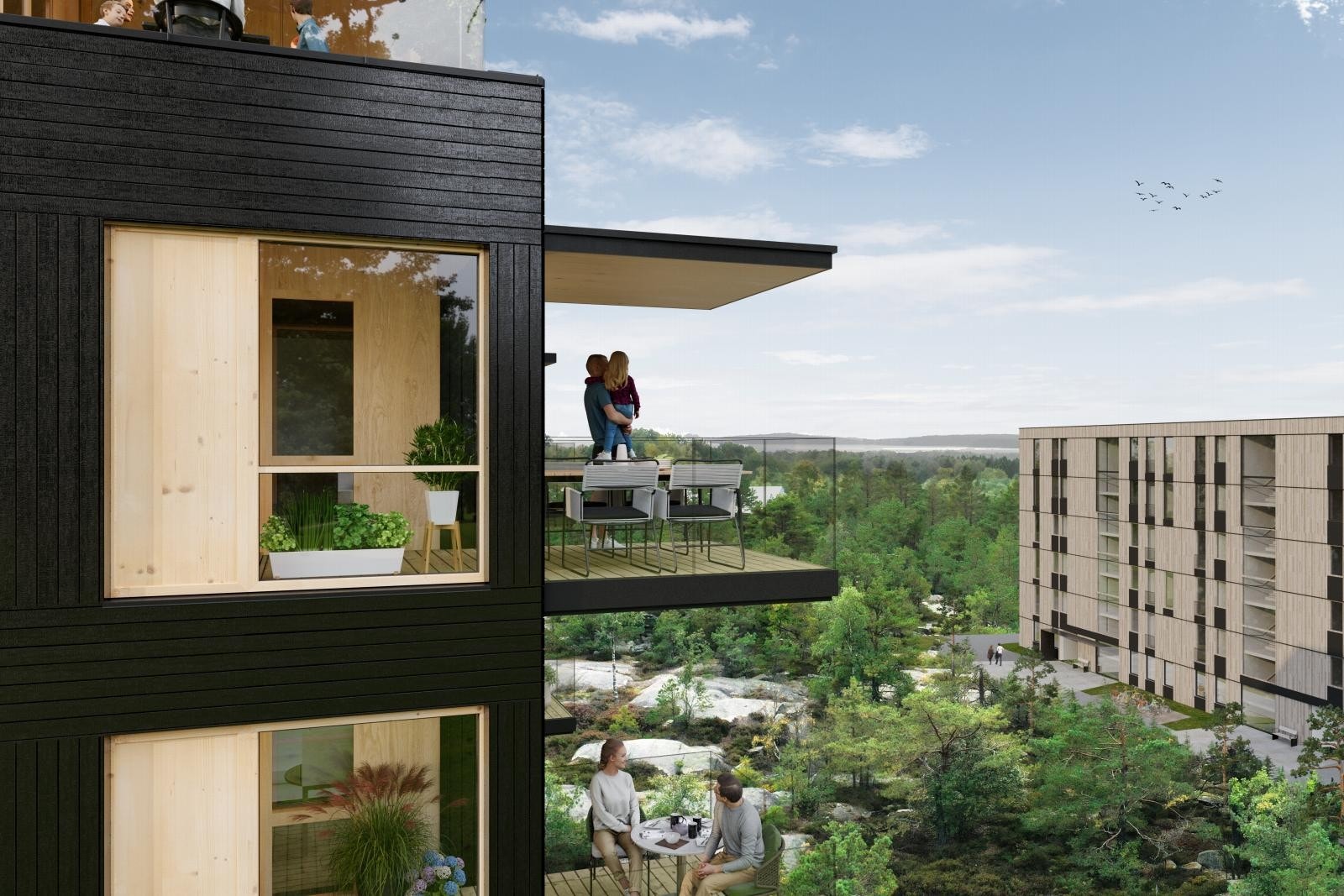 Gode sol og utsiktsforhold, balkonger mot syd og vest (illustrasjonsfoto) Galleribilde