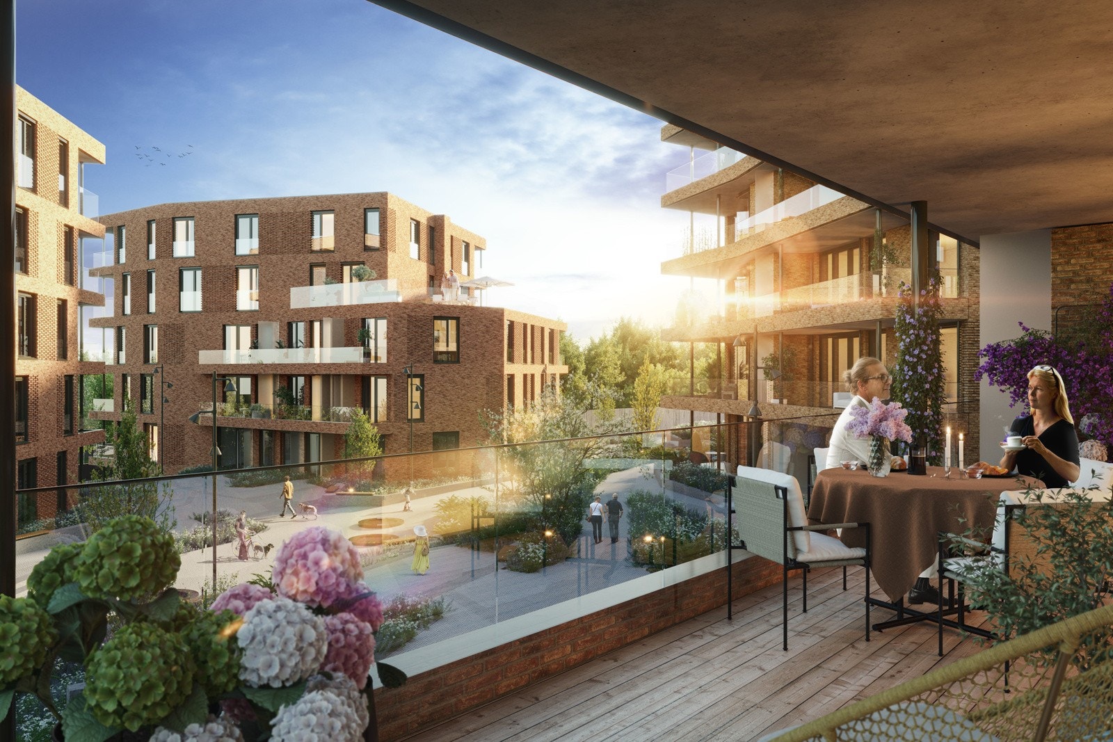 Solrik balkong i hus B Galleribilde