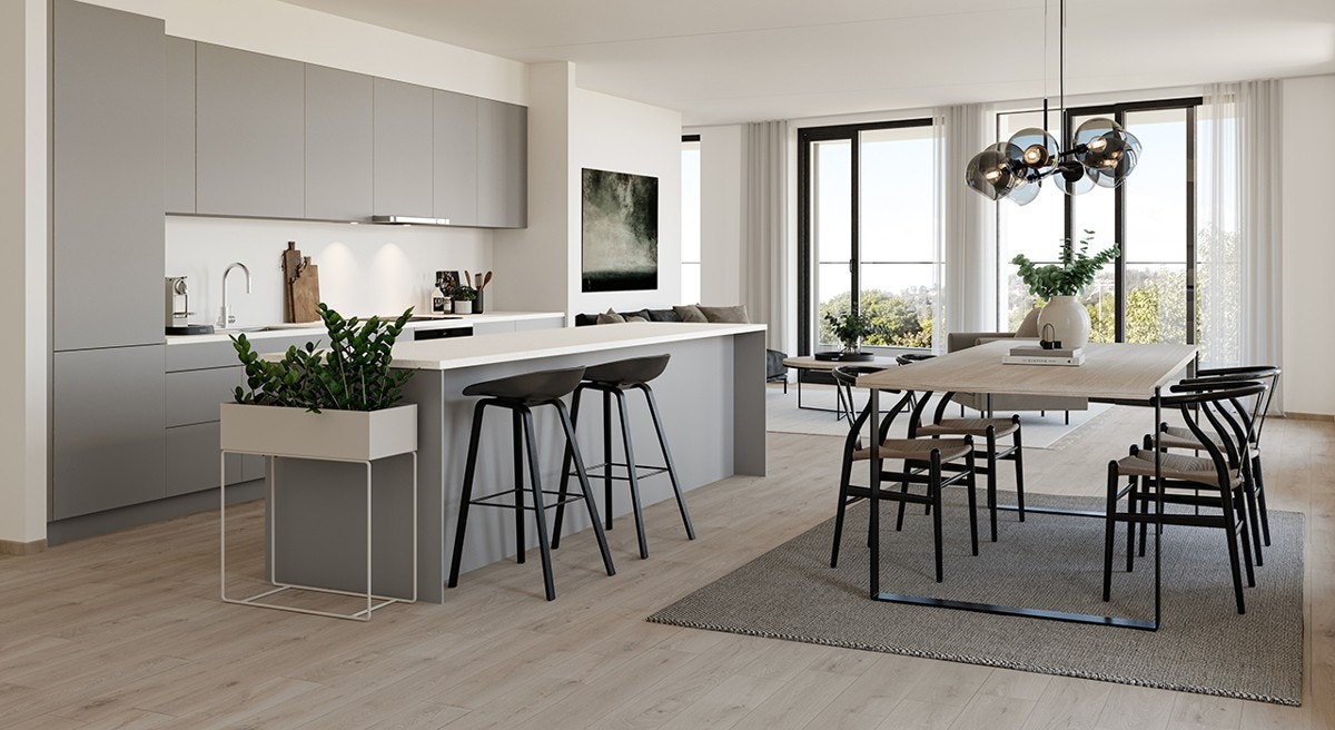 Kjøkken fra HTH med integrerte hvitevarerer Galleribilde