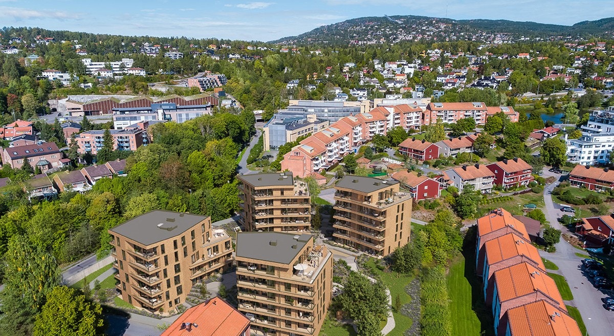 Illustrasjon av Hoffsveien Hage fra høyden Galleribilde