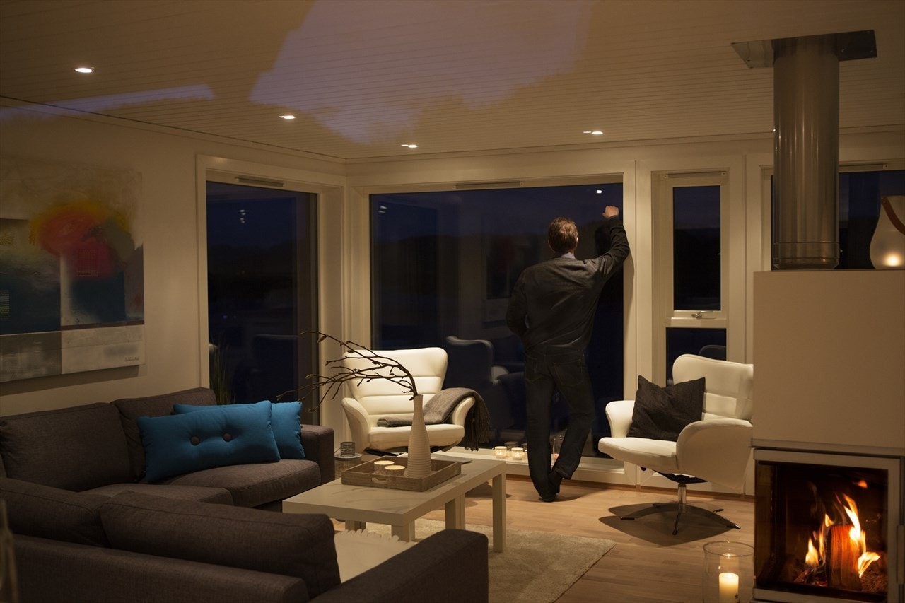 Vedovn ferdig installert. Bilde tatt fra ferdig hytte Galleribilde