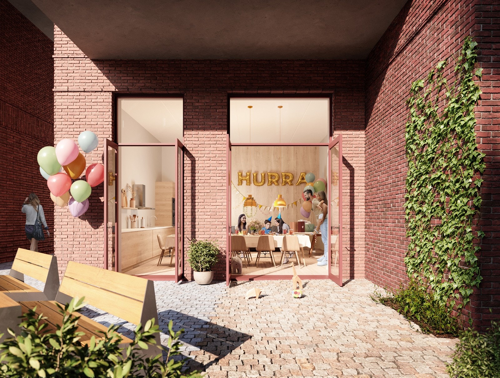 Det vil etableres et fellesareale for beboerne i Nansenløkka Kvartal 1 Galleribilde