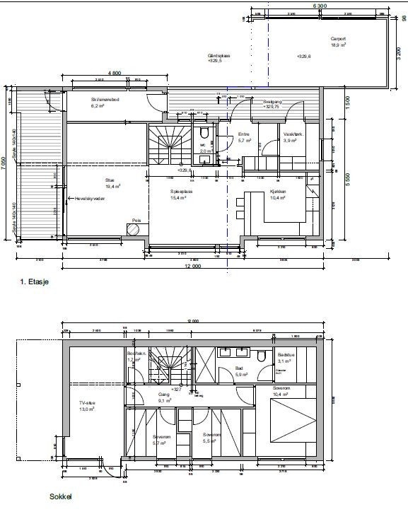 Plantegning hyttetype B Galleribilde
