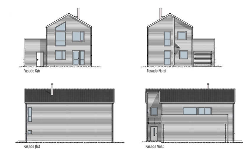 Fasadetegning hus C Galleribilde