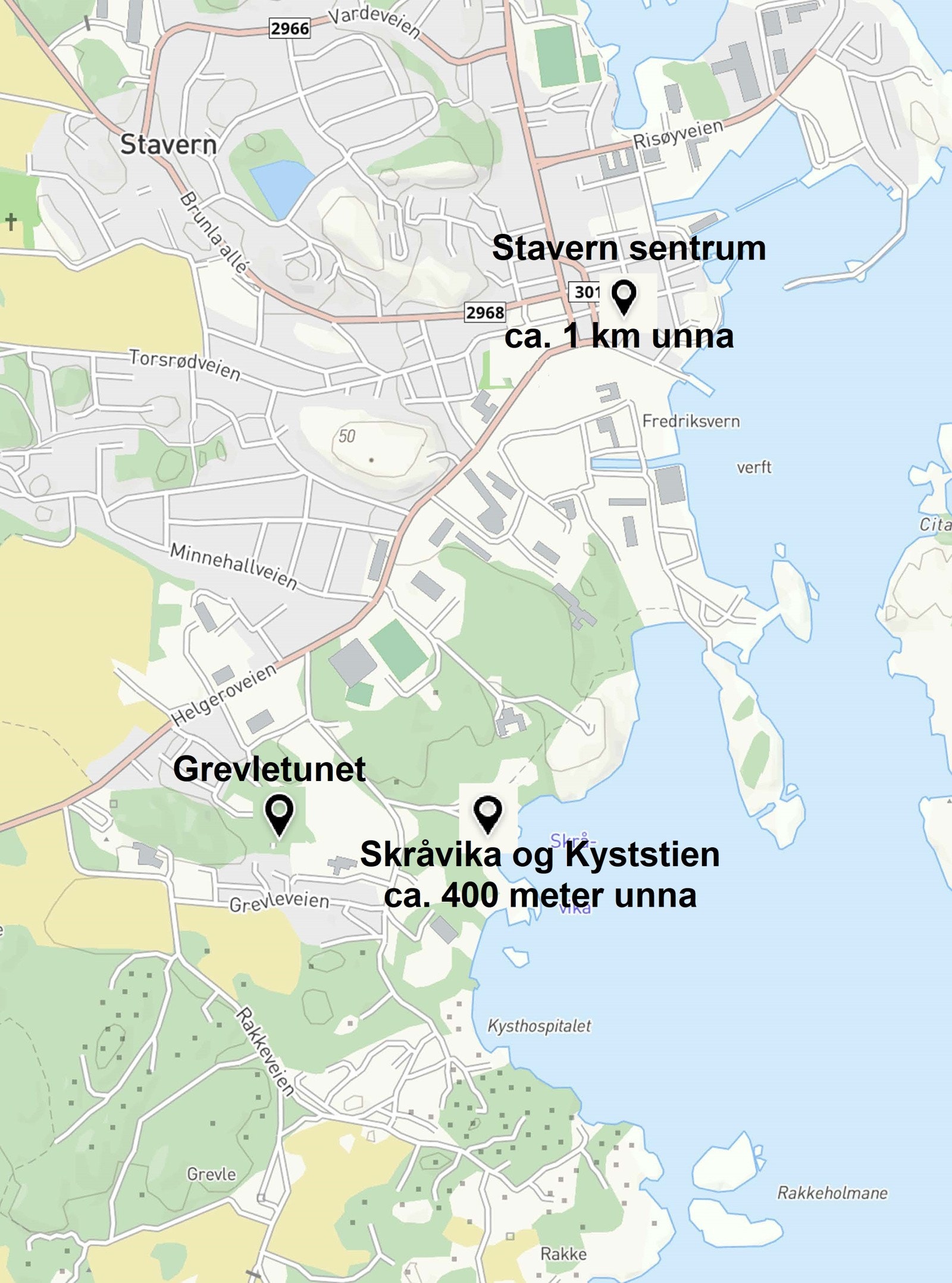 Grevletunet ligger i fin gangavstand til bla. Stavern sentrum og Kyststien. Galleribilde