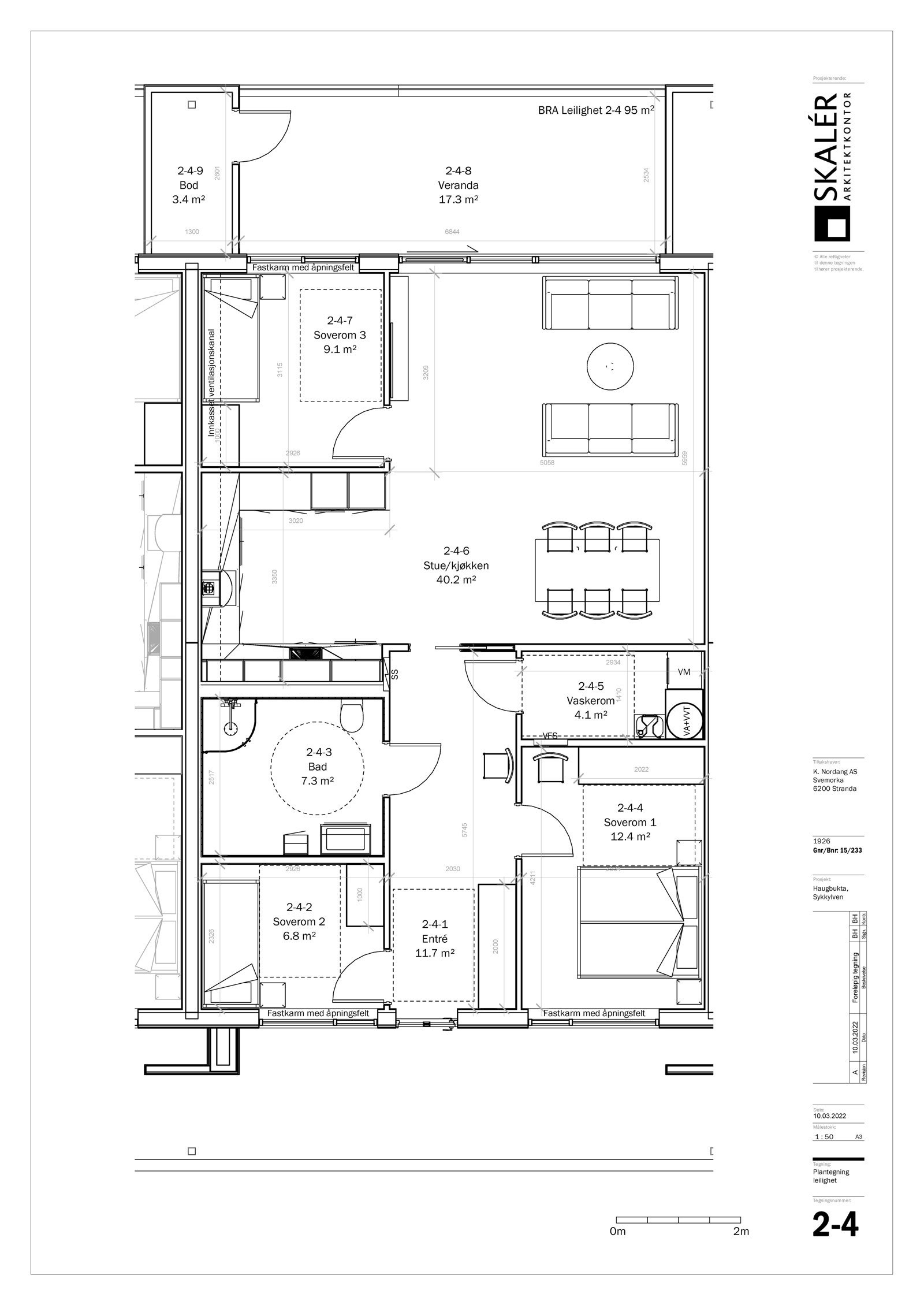 Plantegning leilighet 2-4. Galleribilde