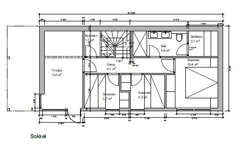 Plantegning sokkeletasje Galleribilde