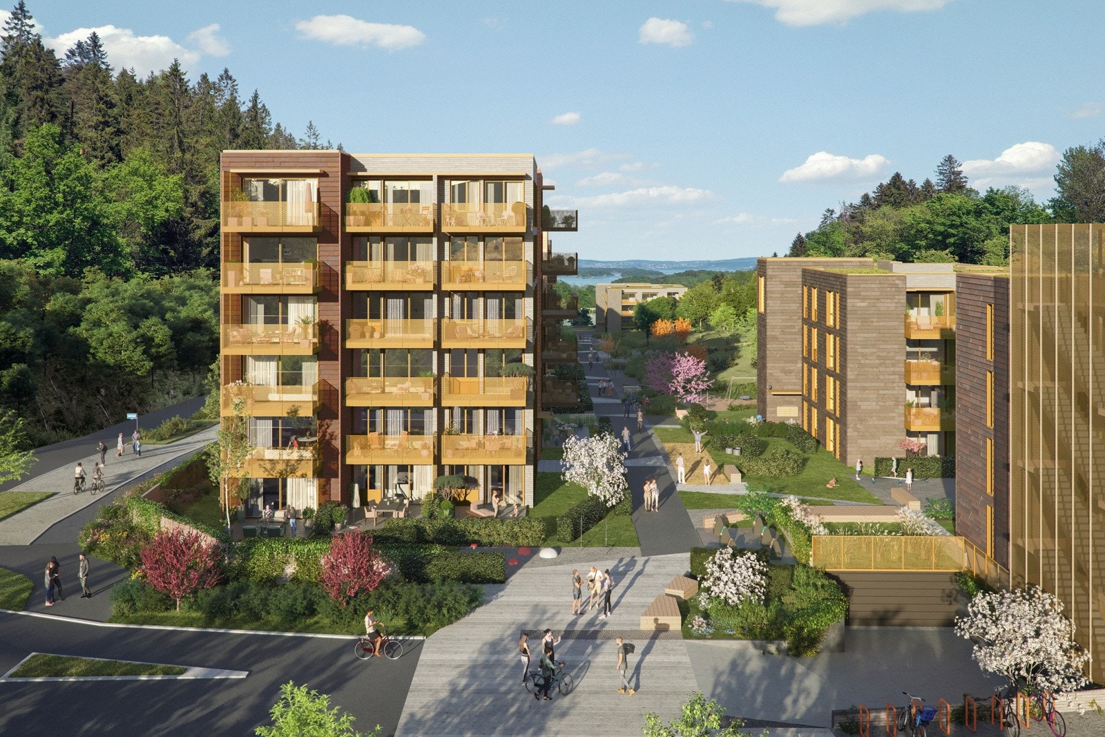 Uteanlegget planlegges med høy kvalitet, helhetlige løsninger for hele området, med fokus på bærekraftige miljø- og materialløsninger - Bildet er ment som en illustrasjon og avvik kan forekomme Galleribilde