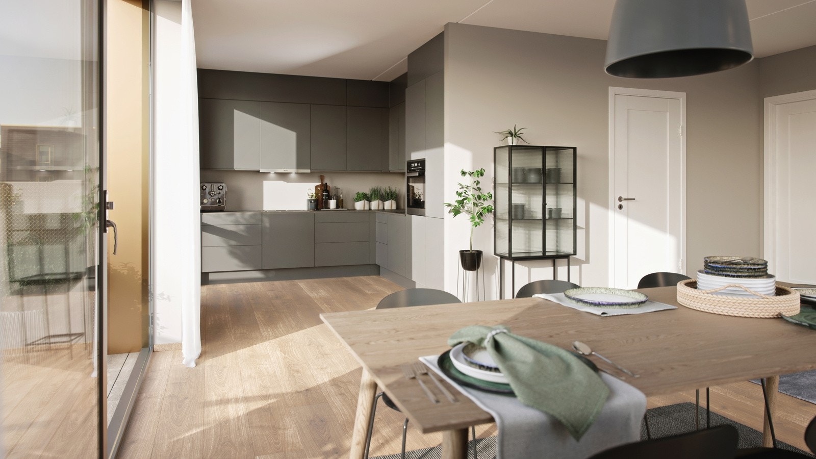 Kjøkken vist med tilvalg farge og modell - Kun ment som illustrasjon. Avvik vil forekomme. Galleribilde