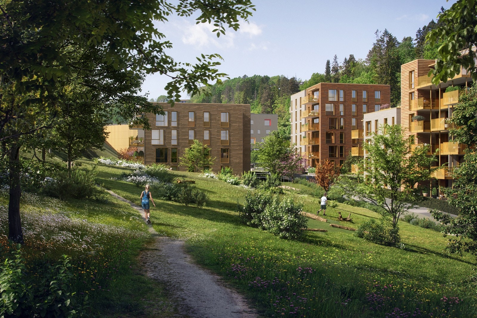 Det blir benyttet attraktive, vedlikeholdsfrie og holdbare materialer for å skape et bærekraftig prosjekt som vil stå seg godt over tid - Bildet er ment som en illustrasjon og avvik kan forekomme Galleribilde