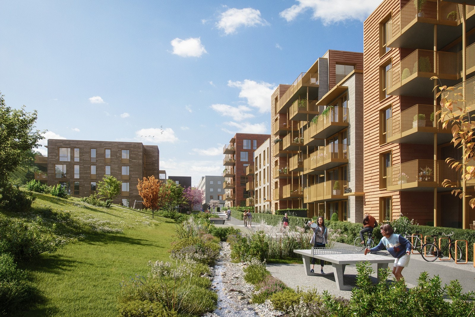 Langenga blir et godt sted å bo og vokse opp. Grønt, sentralt, barnevennlig og sjønært - Bildet er ment som en illustrasjon og avvik kan forekomme Galleribilde