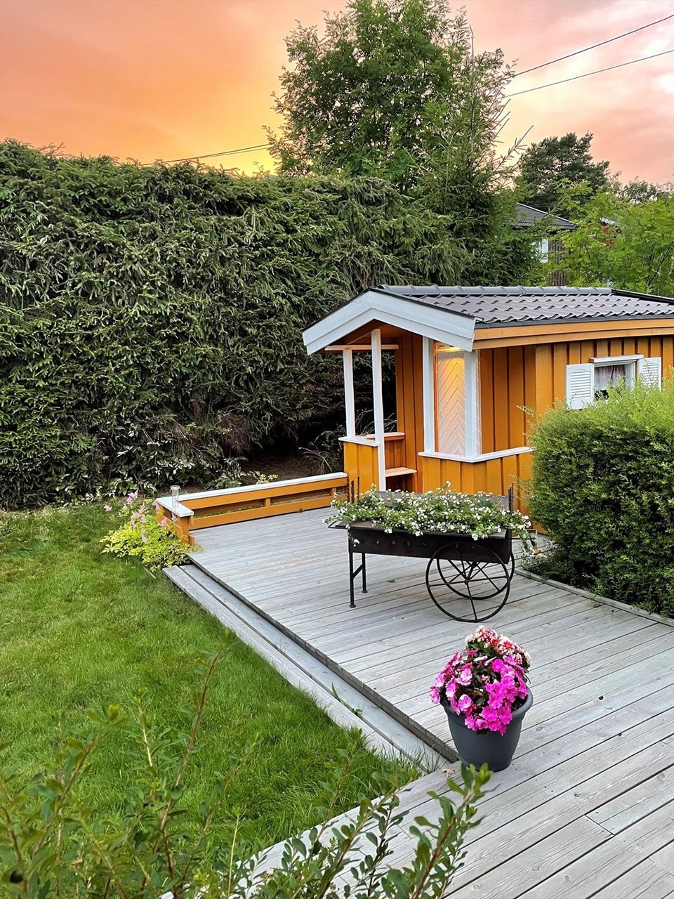 Solnedgang over lekestua Galleribilde