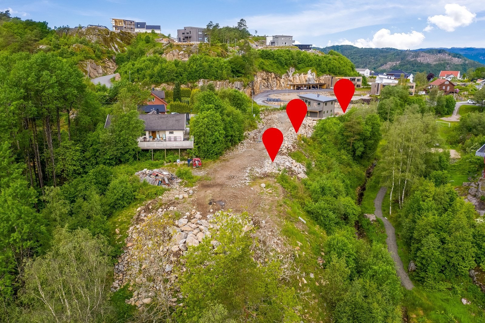 Solheiveien 40, Solheiveien 38 og Solheiveien 36. Galleribilde