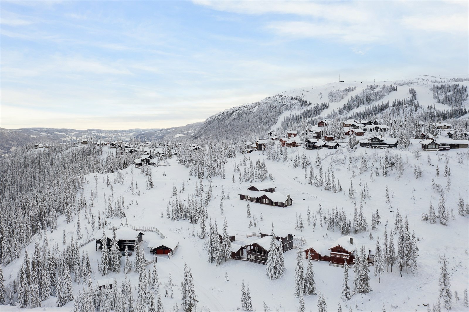 Det er også ski inn, ski ut til alpinanlegget via tilførselsløyper på vinteren. Galleribilde