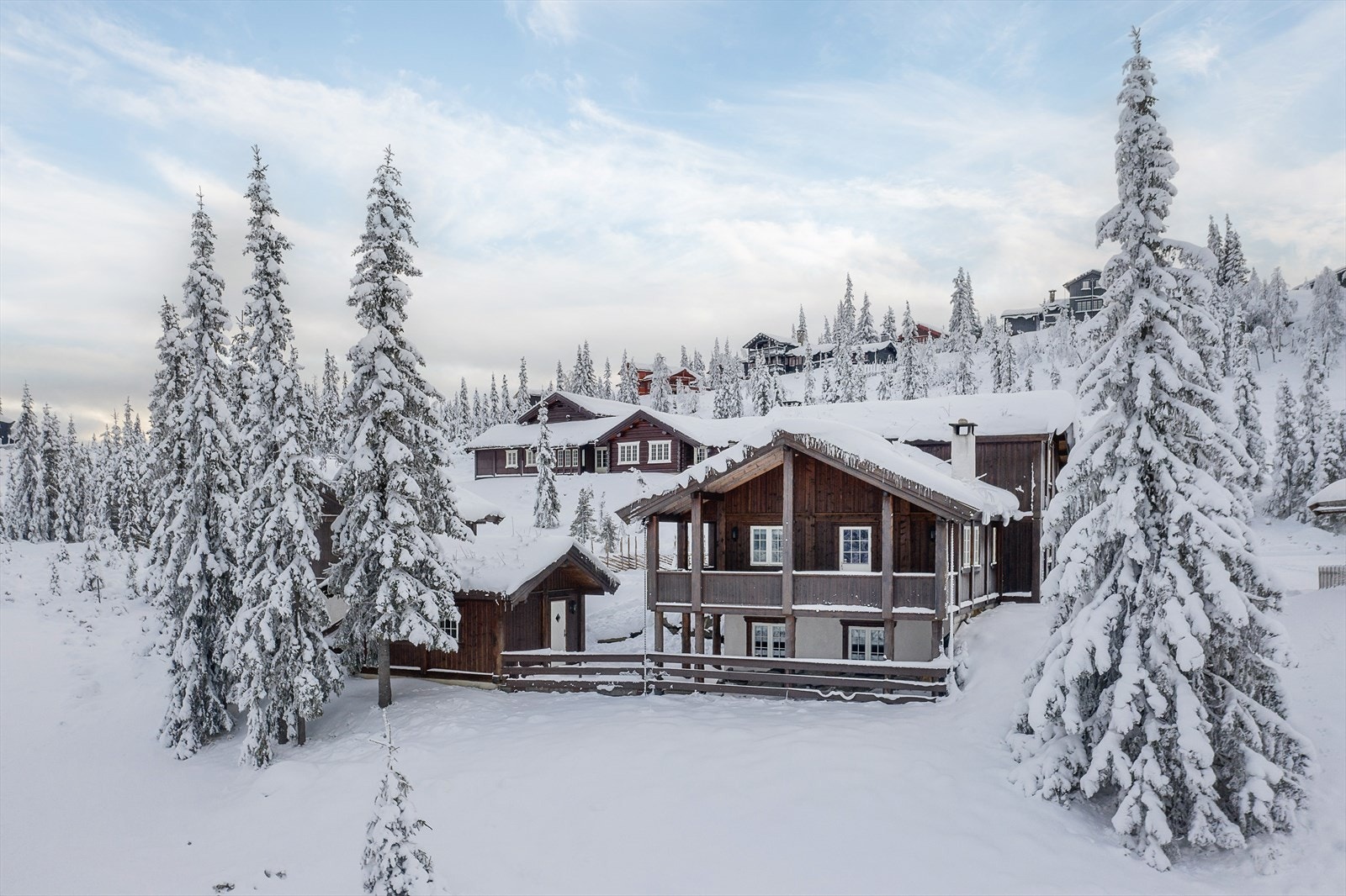 Fra eiendommen kan man skli rett ned i langrennssporet som går like nedenfor hytta. Galleribilde