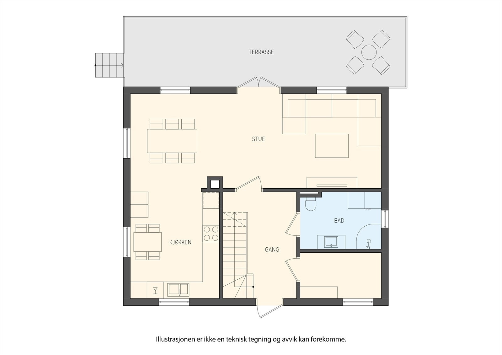 Plantegning 1. etasje Galleribilde