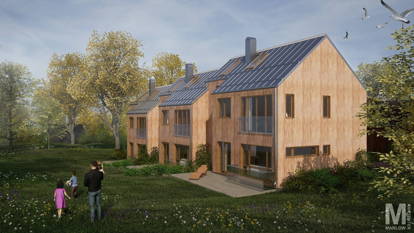 Boligene går over fire plan med en særdeles gjennomarbeidet planløsning, som er tilrettelagt for et hektisk og aktivt familieliv. Galleribilde