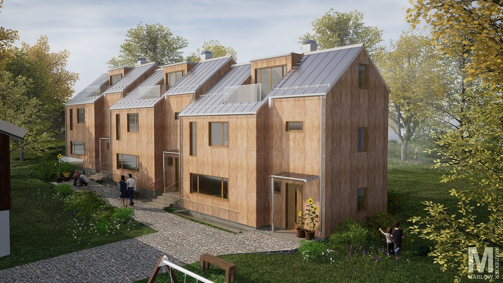Velkommen til Øvre Måsan 3 - Et nytt prosjekt med tre kjedede eneboliger under oppføring. Galleribilde
