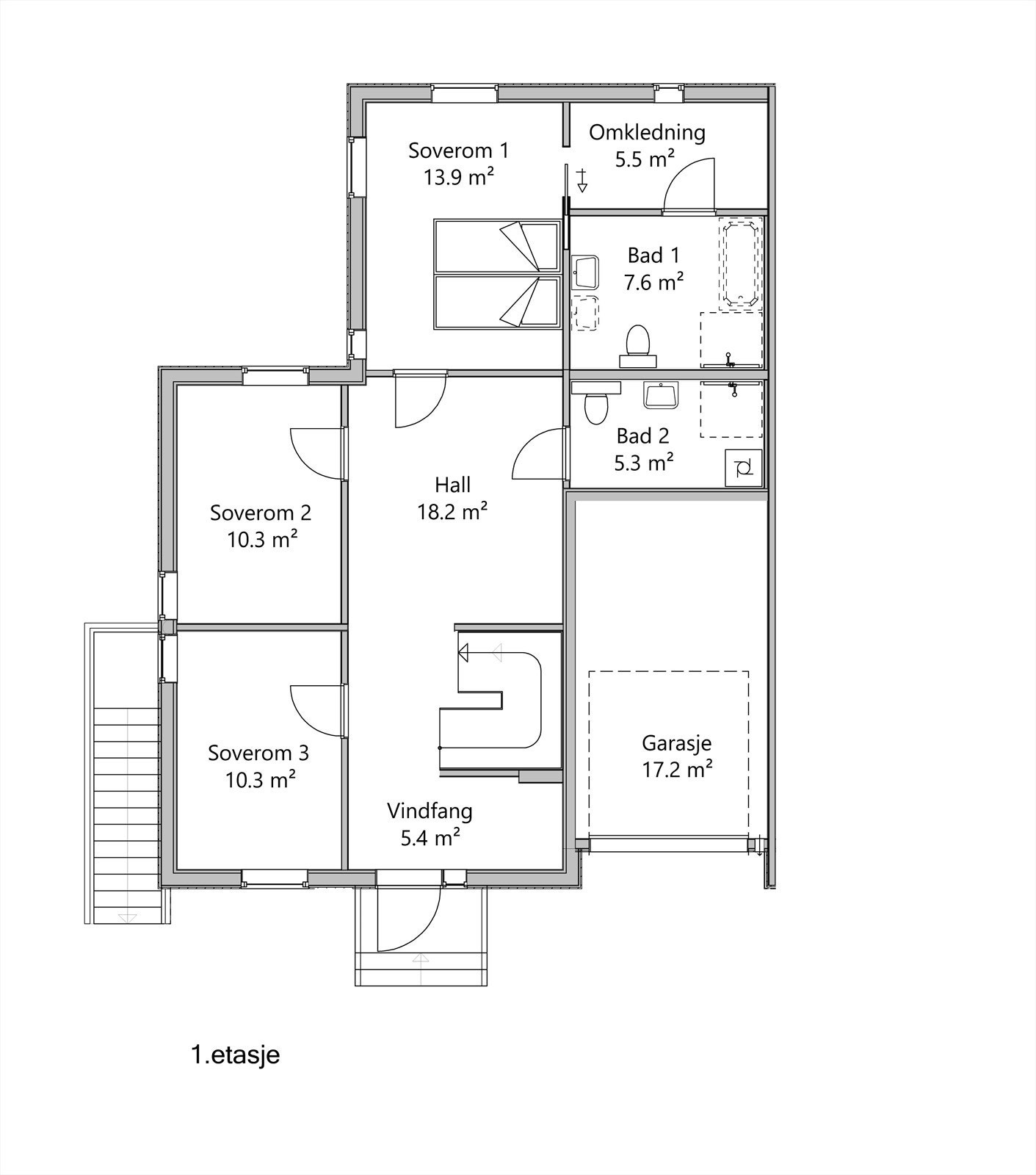 Plantegning 1. etasje. Galleribilde
