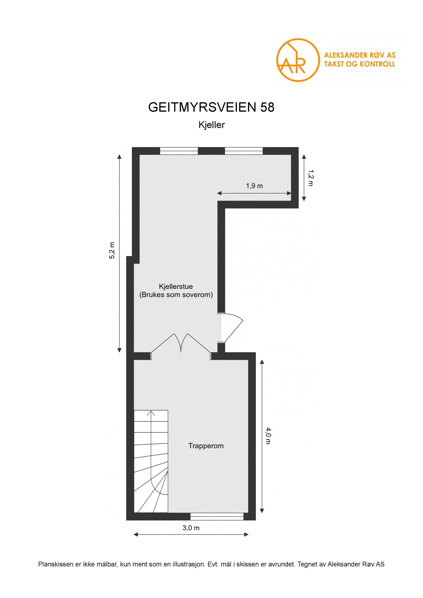 Plantegning u. etasje, Geitmyrsveien 58. Galleribilde