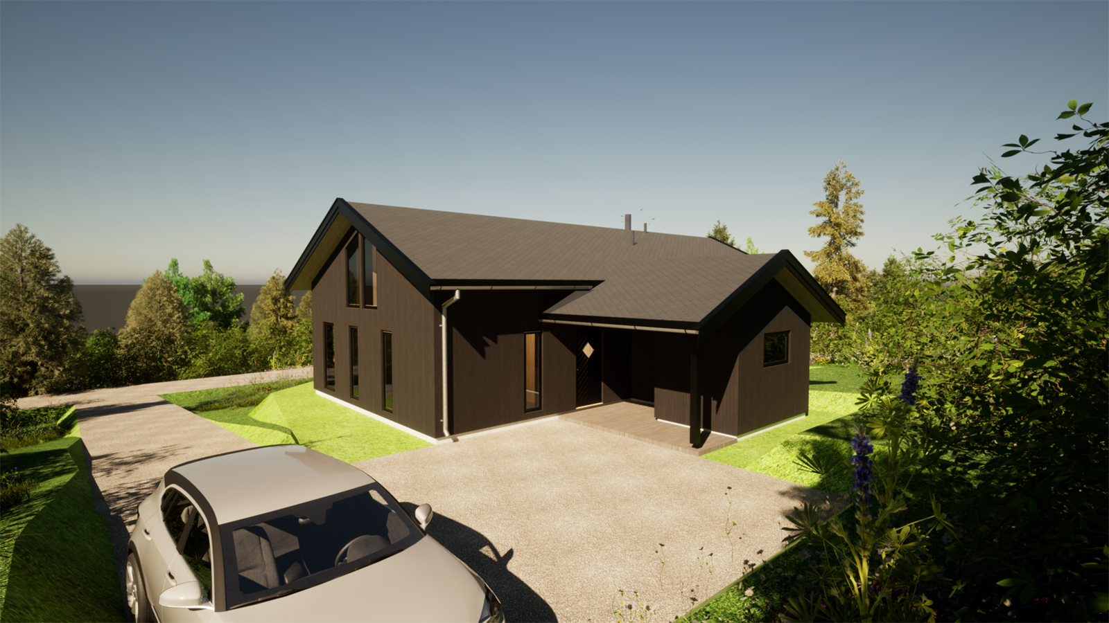 Bildet er en illustrasjon - Bildet kan avvike fra ferdig leveranse - Det opplyses om at nabohytter ikke er tegnet inn på bildet og at interessenter bes gjøre kjent med området og nærliggende bebyggelse Galleribilde