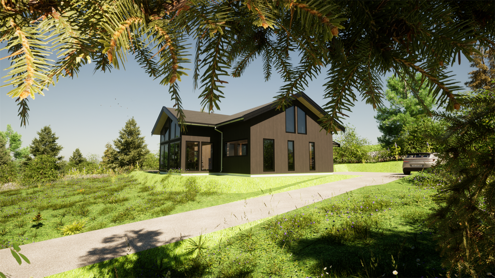 Bildet er en illustrasjon - Bildet kan avvike fra ferdig leveranse - Det opplyses om at nabohytter ikke er tegnet inn på bildet og at interessenter bes gjøre kjent med området og nærliggende bebyggelse Galleribilde