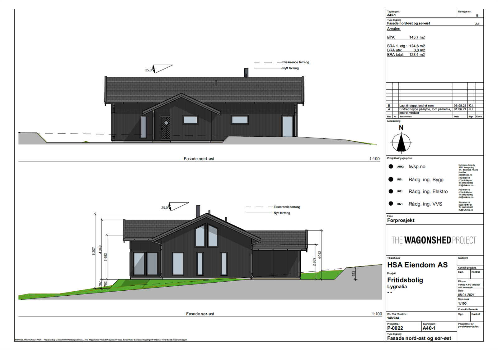 Snitt tegninger av hytten - Tegningene er kun ment som en illustrasjon og kan avvike fra ferdig leveranse Galleribilde