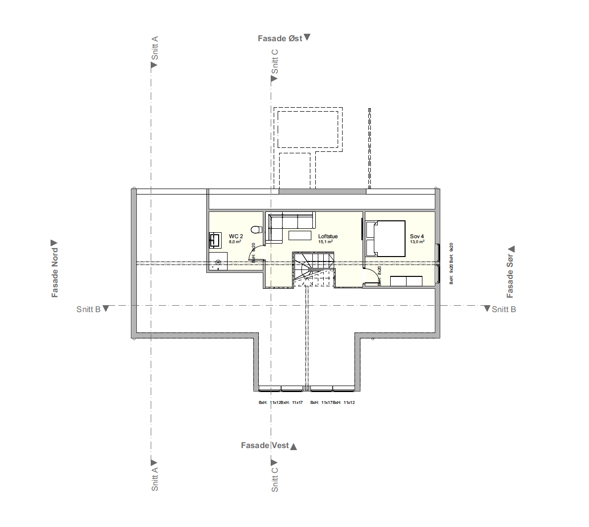 Planløsning 2.etg/hems Galleribilde