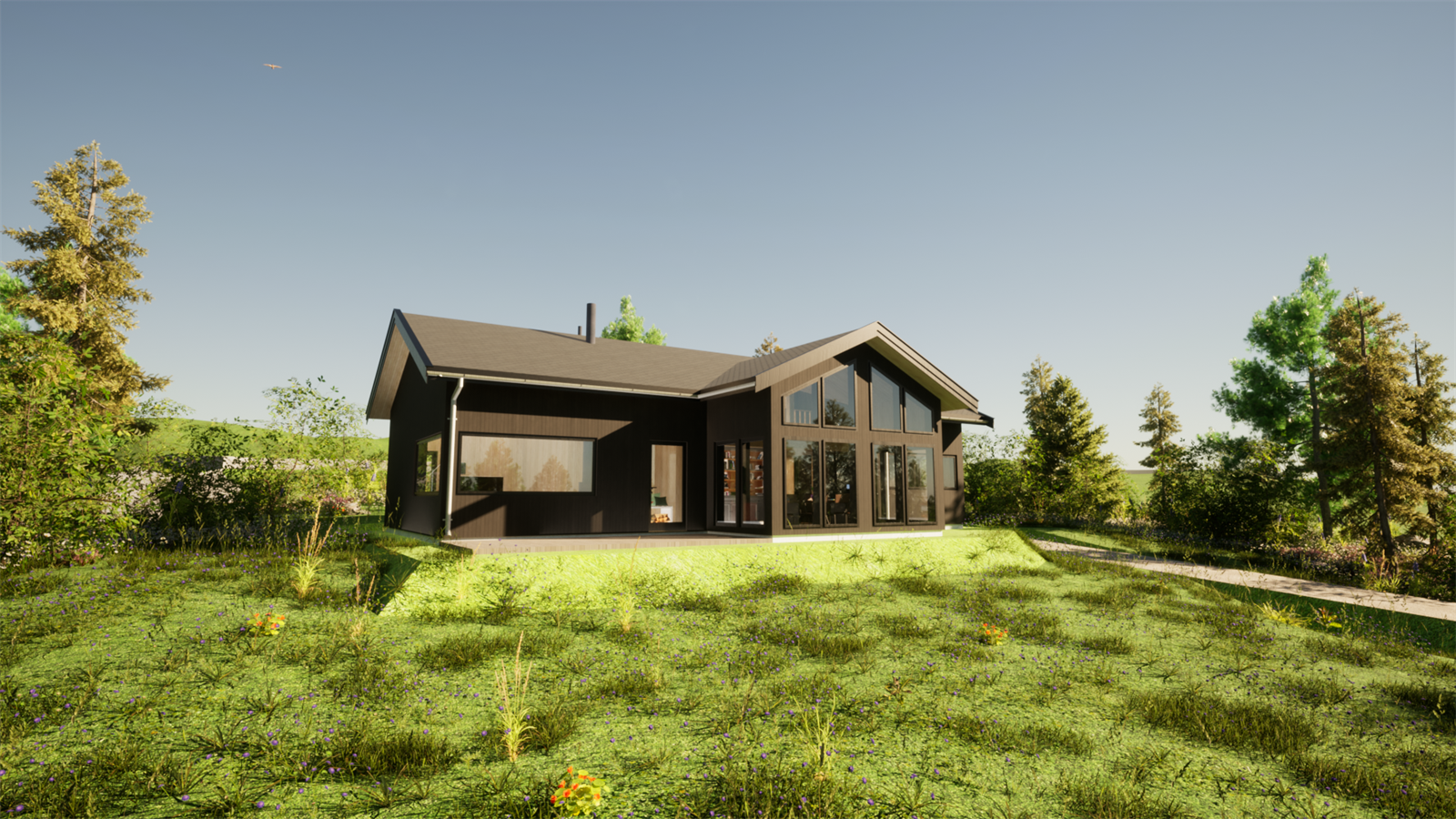 Bildet er en illustrasjon - Bildet kan avvike fra ferdig leveranse - Det opplyses om at nabohytter ikke er tegnet inn på bildet og at interessenter bes gjøre kjent med området og nærliggende bebyggelse Galleribilde