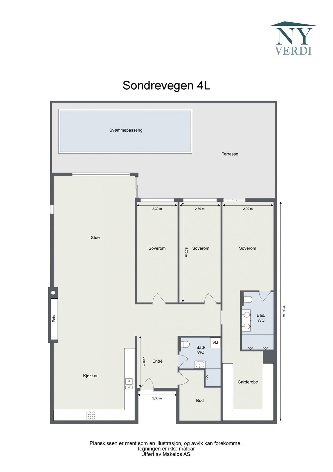 Gjør deg godt kjent med plantegningen. Galleribilde