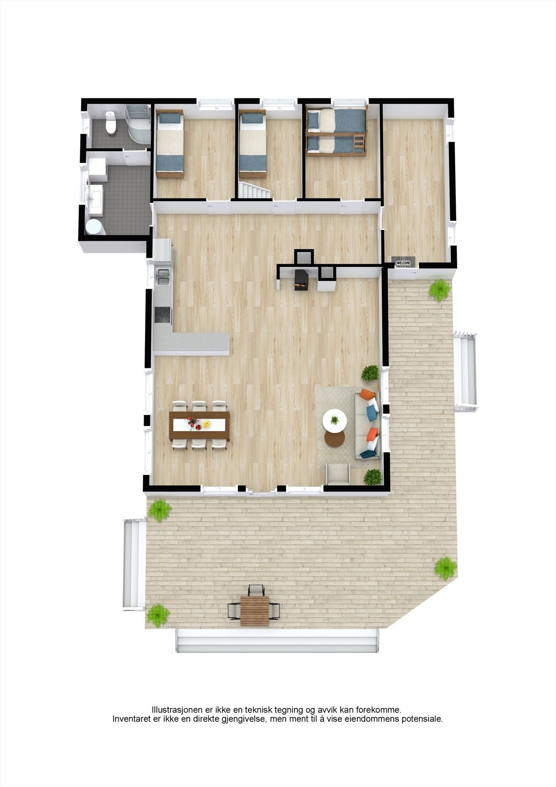 Plantegning - Hytte. Galleribilde