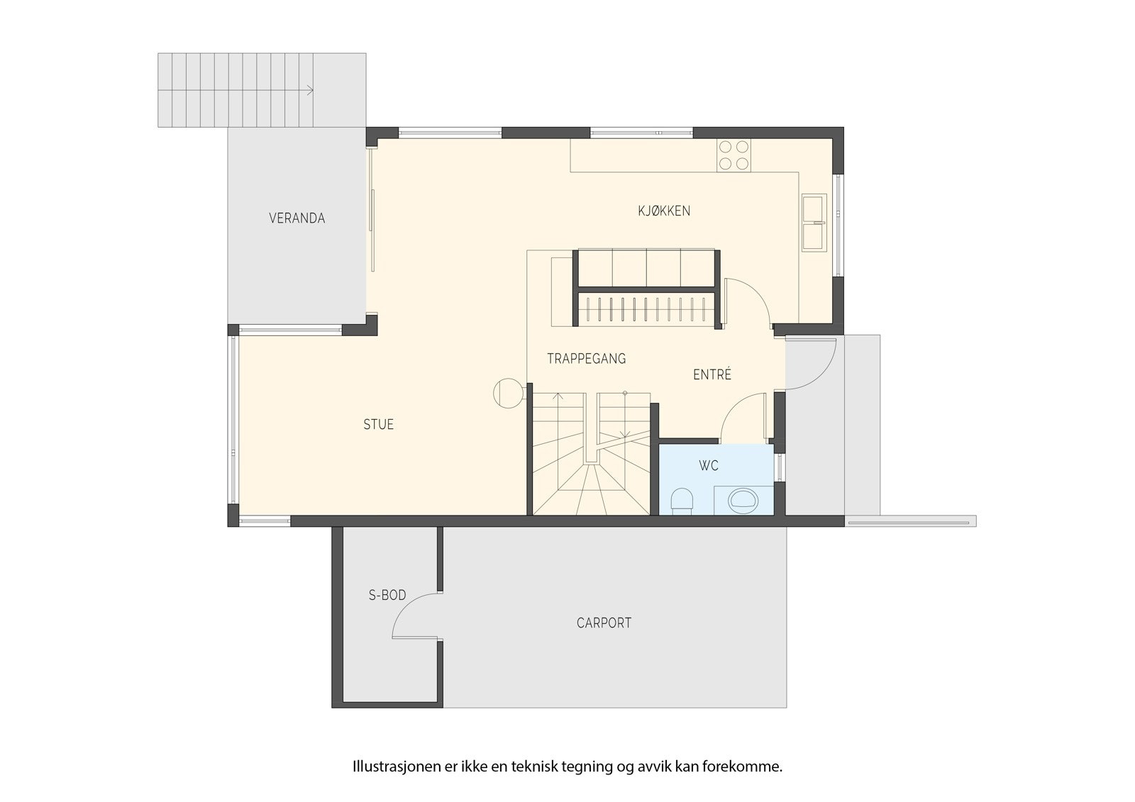 Plantegning 1. etasje Galleribilde