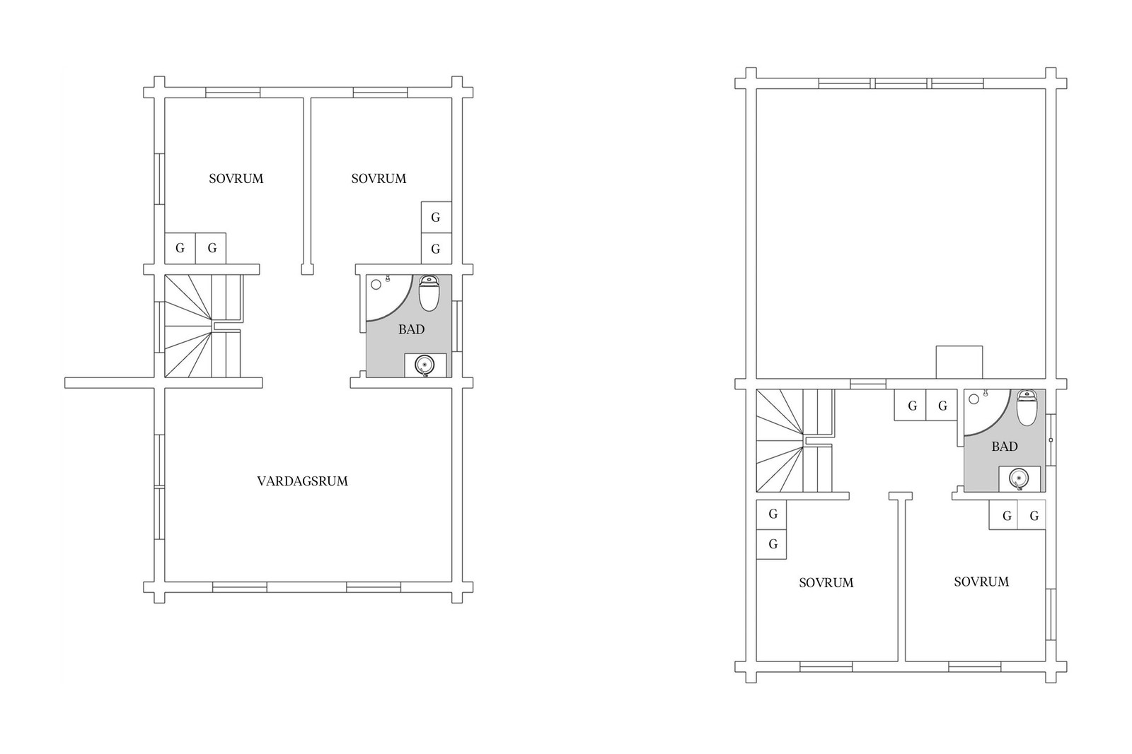 Planlösning övre plan Galleribilde