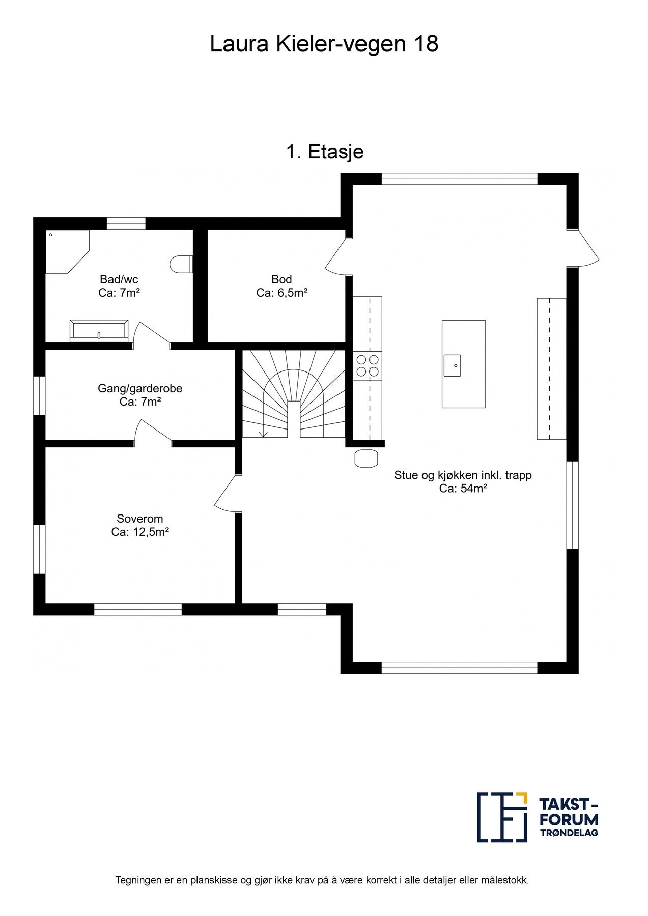 Planskisse 1. etasje Galleribilde