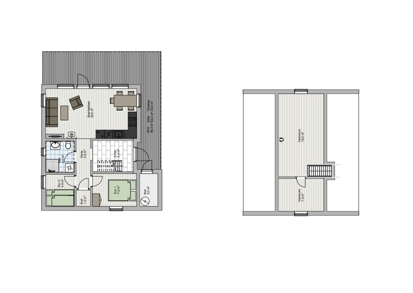 Plantegning. Hems er tilvalg og kommer med et pristillegg. Galleribilde