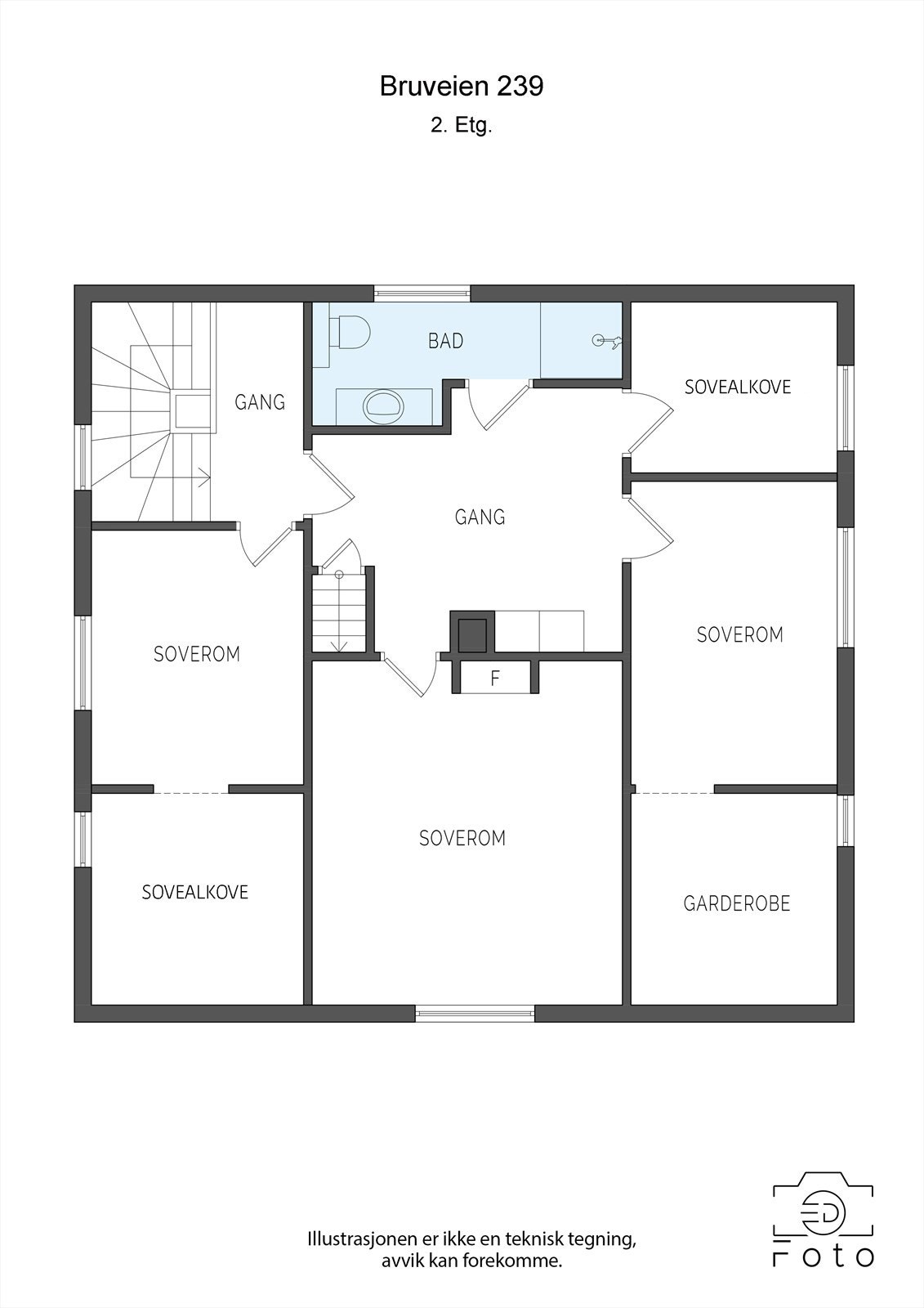 Plantegning 2. etasje Galleribilde
