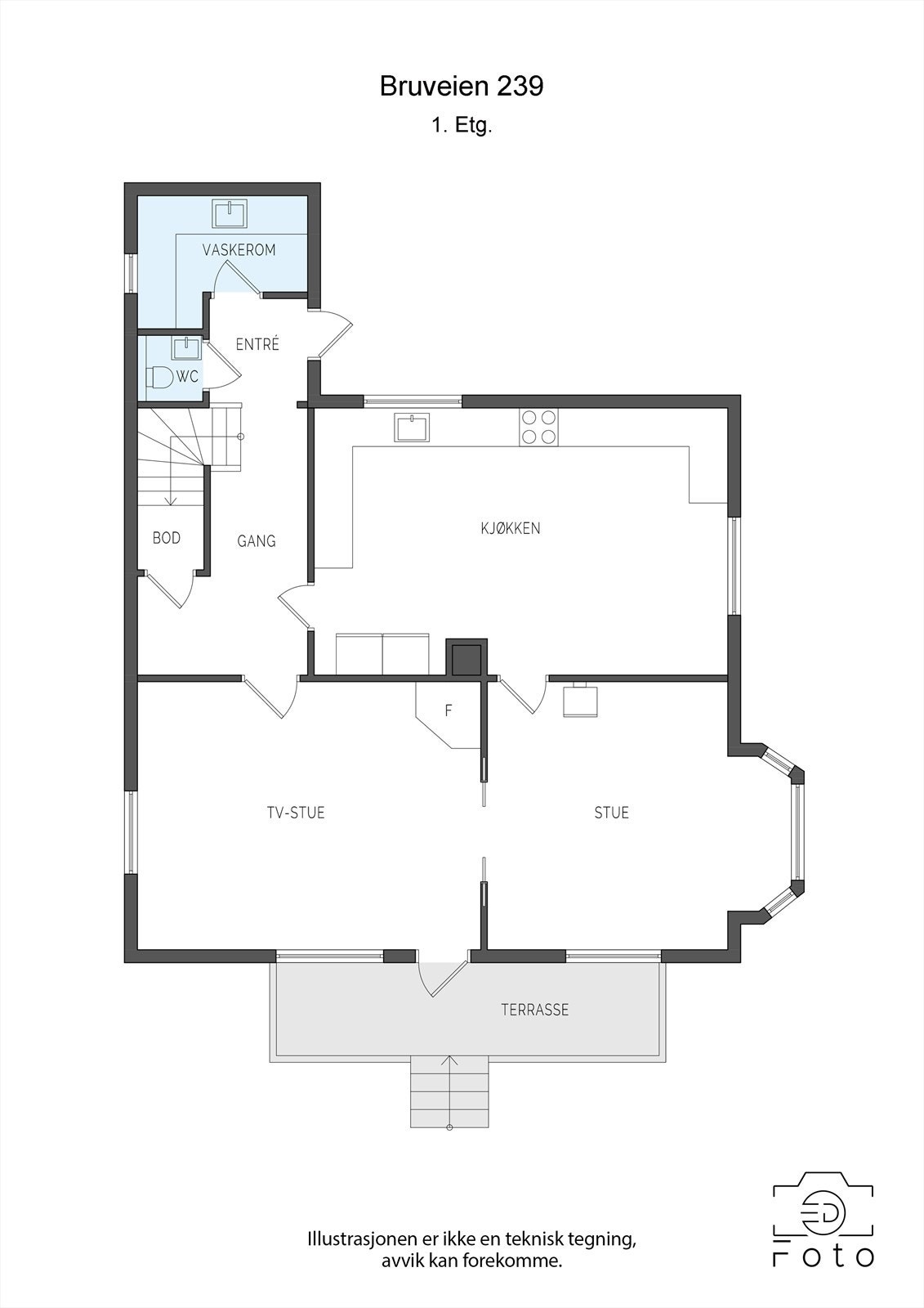 Plantegning 1. etasje Galleribilde